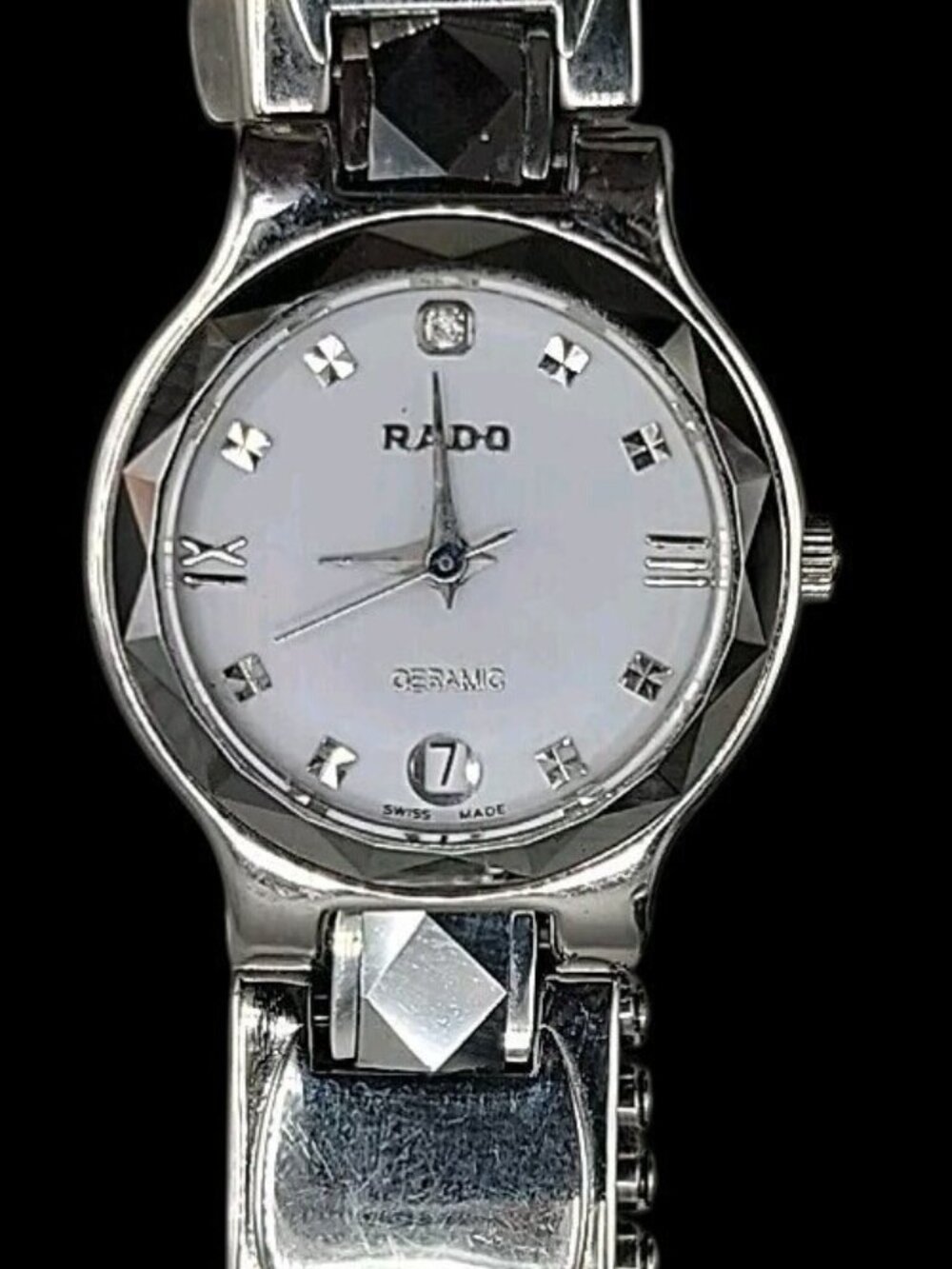 Rado DiaStar Swiss Women’s Watch 111.0358.3 Ceramic Diamond Markers Date - Picture 14 of 16